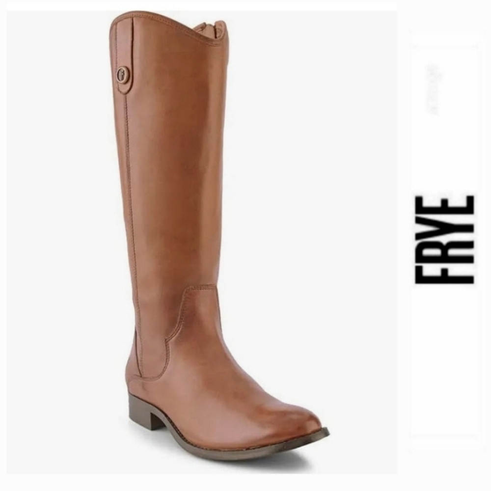 Western Chic Frye Leather Cognac Boots - Picture 2 of 11